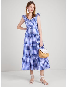 gingham tiered dress