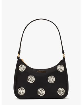 the better sam pearl embellished nylon small shoulder bag