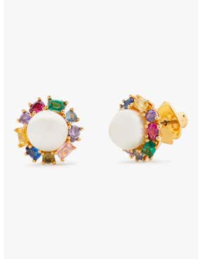 candy shop pearl halo studs