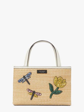 Sam Icon Dragonfly Straw Small Tote