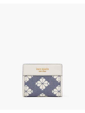 Spade Flower Two-tone Canvas Small Zip Wallet