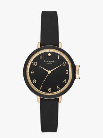 park row black silicone watch