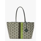everything spade flower jacquard large piped tote